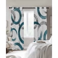 thumbnail image 3 of Turquoise Grey Blackout Curtains 45 Inches Long for Bedroom,Geometric Circle Modern Abstract Simple Art Thermal Insulated Room Darkening Black Out Window Curtain Panels Grommet Drapes for Living Room, 3 of 8