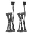 thumbnail image 3 of 2 piezas Molex 4pin Ide Cable divisor de fuente de alimentación de disco duro de 15 pines a 5 Sata para servidor de PC de bricolaje 18awg 4, 3 of 5