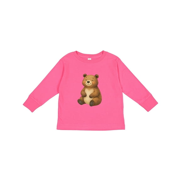 Inktastic Cute Brown Bear Boys or Girls Long Sleeve Toddler T-Shirt