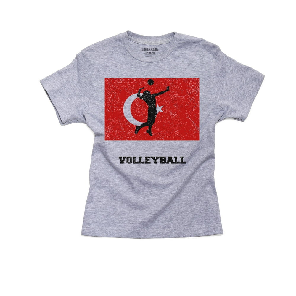 Turkey Olympic - Volleyball - Flag - Silhouette Girl's Cotton Youth ...