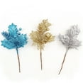 thumbnail image 3 of 6 Pcs Gold Glitter Artificial Cedar Sprigs Picks Faux Cedar Branches Stems Christmas Tree Picks Sprays for Gold Christmas Tree Wreath Wedding Bouquet Winter Seasonal Holiday Decoration, 3 of 5