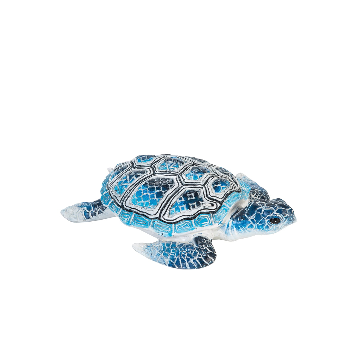 Blue Sea Turtle On Wave Figurine 5.5 Inch High Resin Statue New 