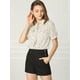 thumbnail image 2 of Blusa De Gasa Con Cuello Peter Pan Y Manga Corta Con Lunares Para Mujer Blanco crema M, 2 of 6