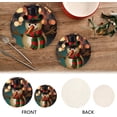 thumbnail image 4 of FREEAMG Christmas Snowman Heat Resistant Trivets Potholders 2PCS,Round Cotton Weave Handmade Pot Holder, Non-Slip Hot Mats Kitchen Dining Plate Mat, 4 of 7