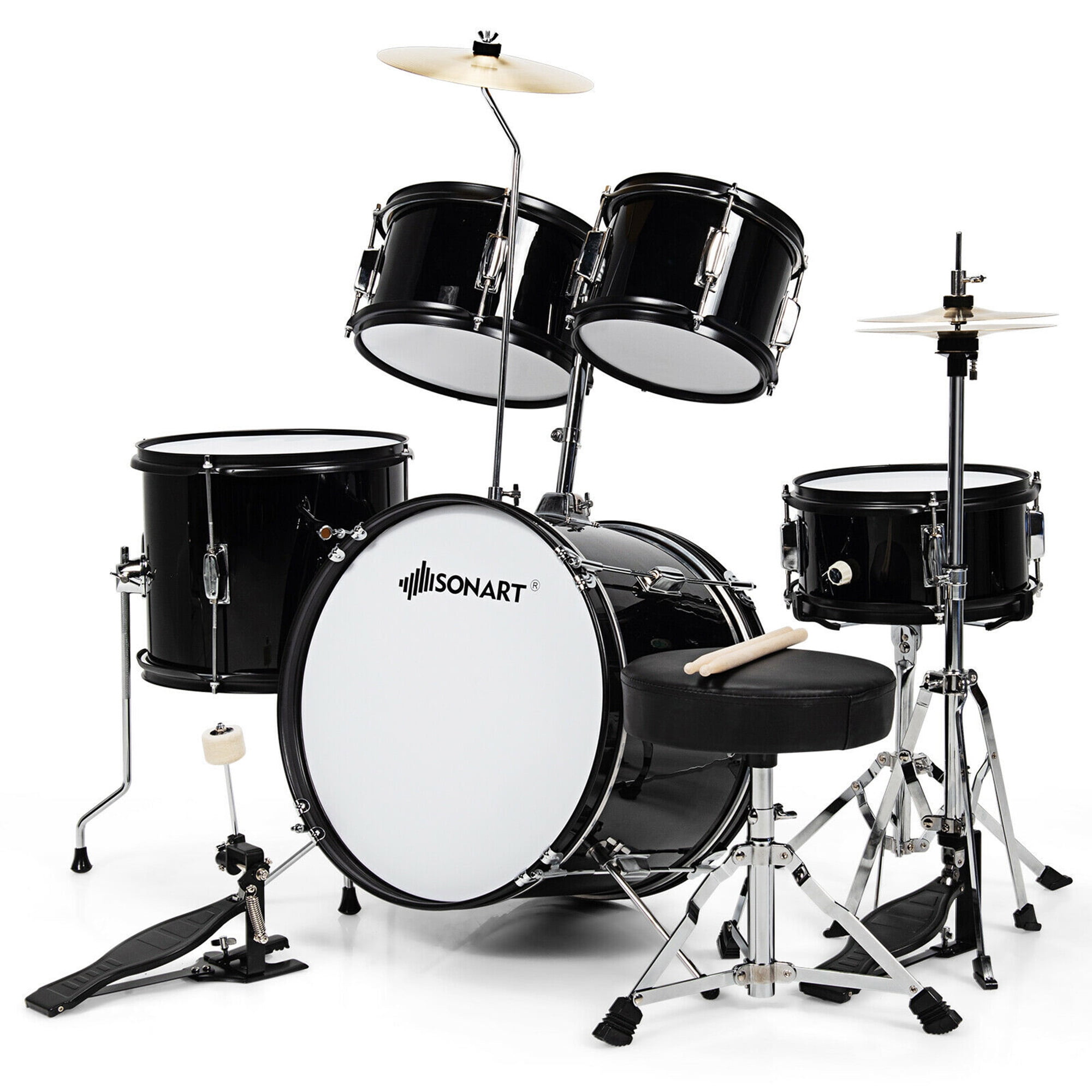 Gymax 16" 5Piece Complete Kids Junior Drum Set Children Beginner Kit
