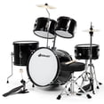 thumbnail image 1 of Gymax 16 Inch 5-Piece Complete Kids Junior Drum Set Children Beginner Kit Black, 1 of 10