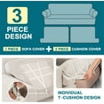 thumbnail image 4 of 3 Piece T Cushion Sofa Slipcovers Stretch Couch Cover Furniture Covers with 2 Individual T Cushion Covers, Machine Washable (2 Cushion Sofa, Ivory), 4 of 15