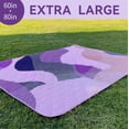 thumbnail image 5 of Whale Flotilla Extra Large Outdoor Picnic Blanket (60”x80”), Waterproof Wear-resistant Beach Blanket, Foldable Handy Mat Tote Spring Summer Great for Camping and Park, Purple, 5 of 6