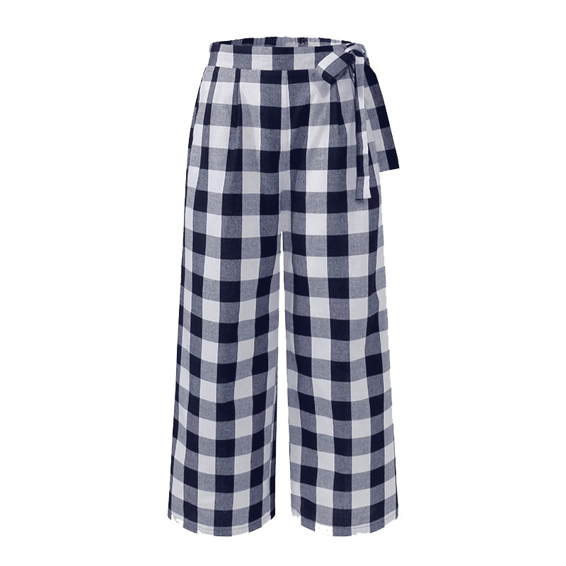 plaid ladies trousers