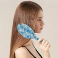 thumbnail image 2 of Light Blue Christmas Snowflake Pattern Hair Brush,Girls Detangling Hair Brush,Glide Through Tangles with Ease for Wet & Dry Hair,8.8"X2.8", 2 of 7