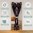 thumbnail image 2 of Manfei Bohemian Damask Door Curtain Panel 34x80, Black Pink Room Divider Curtain, Victorian Flower Door Curtain Party Decorations, Breathable Bedroom Decoration, 2 of 5
