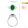 thumbnail image 5 of ANGARA Oval Lab Grown 1.5 Ct Emerald Halo Engagement Ring for Women in 14K White Gold (Size-9x7mm) | May Birthstone, Birthday, Anniversary, Jewelry Gift for Women | Lab-Grown Emerald Ring, 5 of 9
