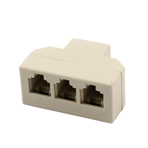 Unique Bargains Plastic RJ11 1 to 3 Female Telephone Adapter Ethernet Connector Splitter