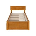 thumbnail image 6 of HomeStock Seaside Serenity Twin XL Solid Wood Platform Bed with Footboard & Storage Drawers in Light Toffee, 6 of 6