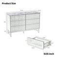 thumbnail image 2 of furlinkhm 6 Drawer Double Dresser with Slatted Grille Striped Drawer, Modern Style Dresser, High-Quality MDF and Metal Leg, 2 of 12