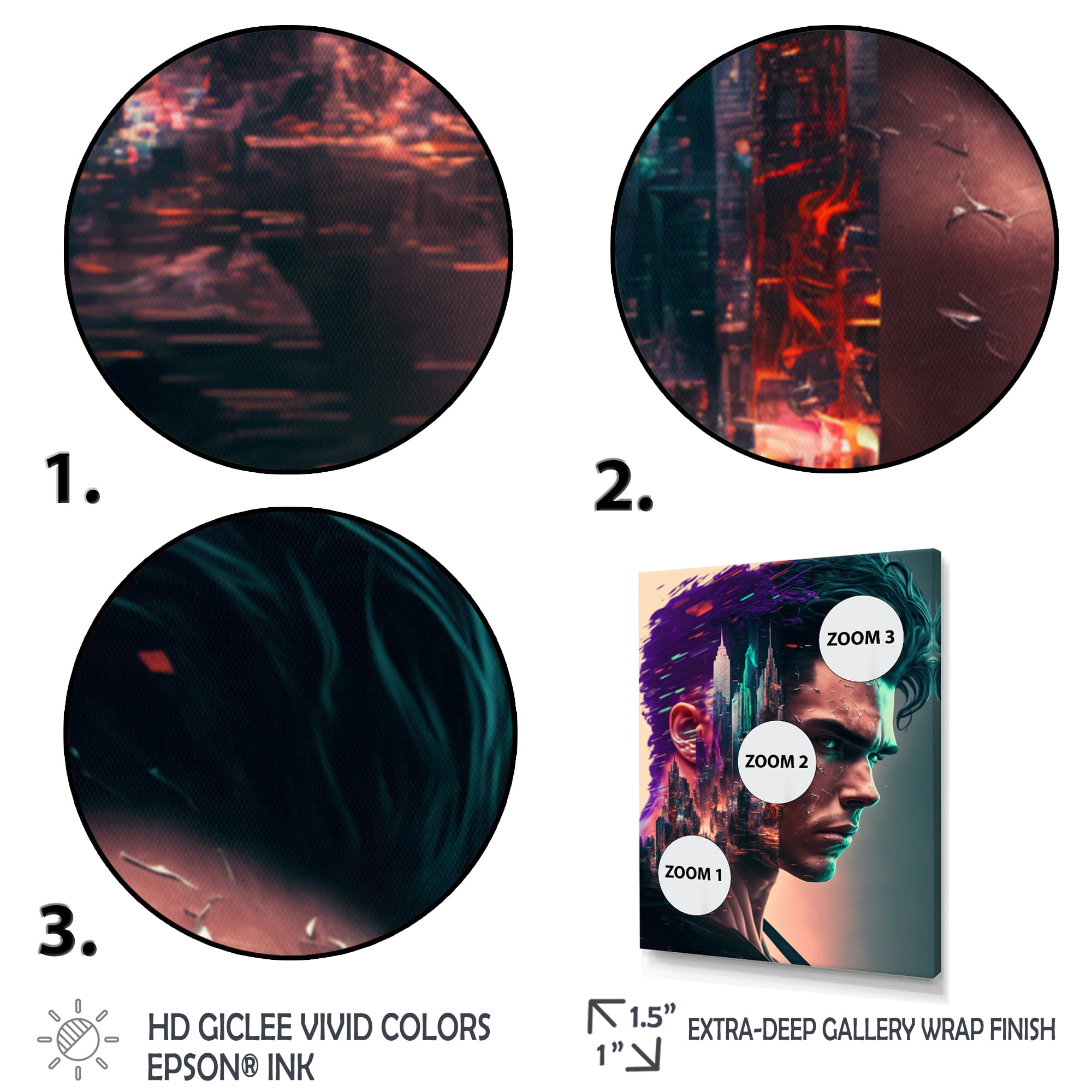 Designart Double Exposure Man Sci-Fiction I Canvas Wall Art