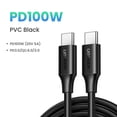 thumbnail image 1 of USB C to USB Type-C Cable 100W 60W For iPhone 15 Macbook Samsung S23 Fast Charge Cable E-marker USB Type C 100W PD Cable 100W PVC Black_7 2m, 1 of 7