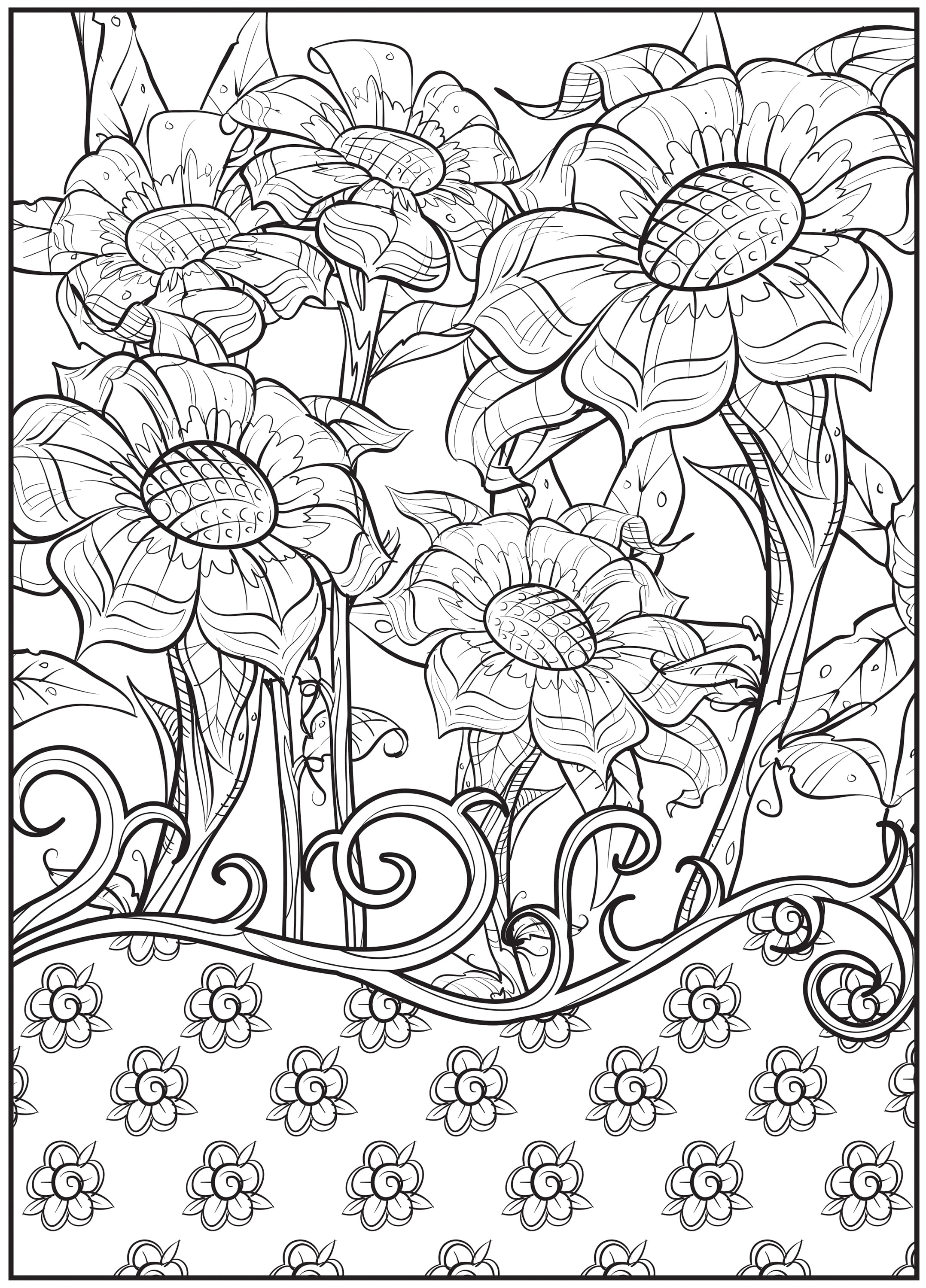 Cra-Z-Art Timeless Creations Adult Coloring Book, Fabulous Florals, 64 Pages