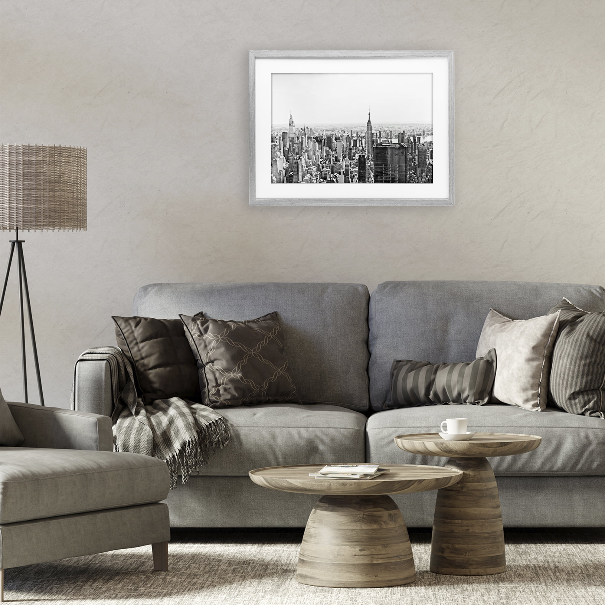 Stupell Industries New York City Scape View Gray Framed Print Under Glass, design by Kali Wilson