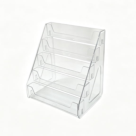 5-Tier Acrylic Card Display Stand, Desktop Trading Card Organizer, Clear Storage Holder for ible Cards, Business Cards, and ID Cards