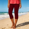 thumbnail image 4 of Noric Women's Capri Pants with Pockets Lace Hem Cropped Leggings Skinny Stretch Casual Summer Workout Yoga Pants, 4 of 4