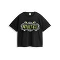 thumbnail image 3 of Beetlejuice Womens Multicoloured Logo Short Sleeve Long Leg Pyjama Set (Small), 3 of 6