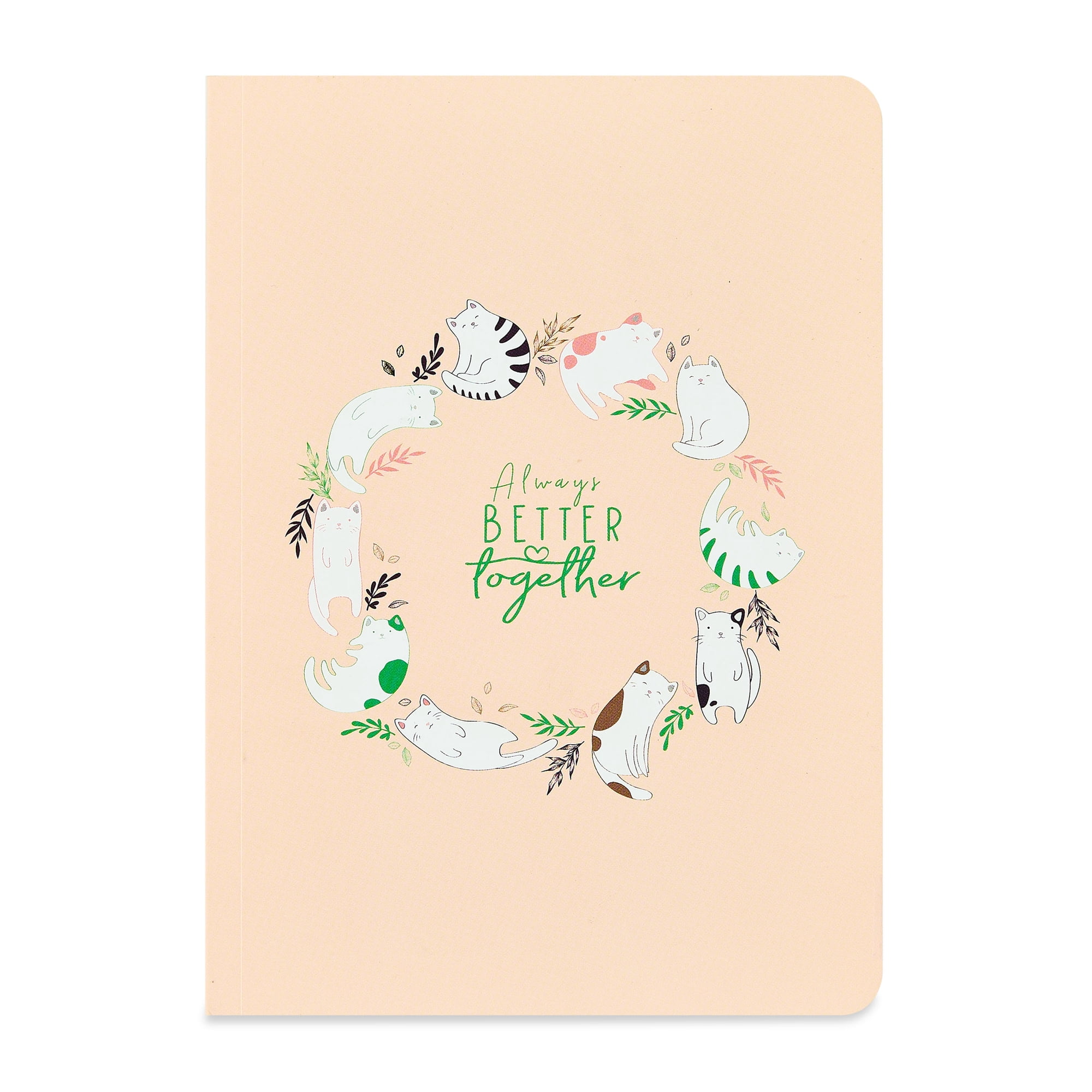 Pen+Gear Soft Cover Fashion Journal, Cats, 8.5 x 6 in, 200 Ruled Pages