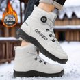 thumbnail image 2 of Men's High-Top Winter Boots with Slip-Resistant Sole, Thick Insulated & PVC Construction, All-Terrain Traction - White & Black Rugged Outdoor Hiking Boots for Urban Streetwear, All-Season Comfort, 2 of 9