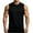 Black, variant on Mne's Stitched Rivet Detail Crew Neck Sleeveless Fitness Tank Top, Slim Fit Stretch Poly Spandex Breathable Workout Vest