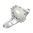 thumbnail image 4 of RYLOS Rings for Women 14K White Gold Ring with 7X5MM Oval Gemstone &  Sparkling Diamonds October Opal African Jewelry Size 7, 4 of 7