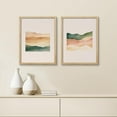 thumbnail image 2 of PixonSign Framed Wall Art Rolling Hills in Pastel Tones Posters, Set of 2 Geometric Abstract Modern Art Boho Illustrations Wall Decor, Adhesive Canvas Prints for Home Decor - 12"x16" Natural, 2 of 5