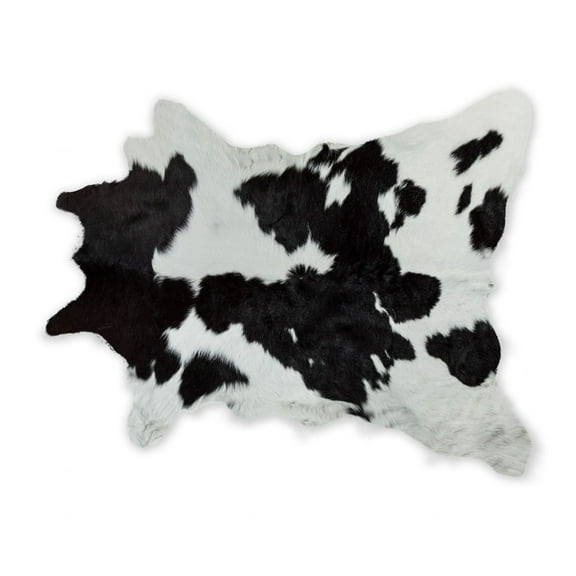 24" x 36" Black And White Calfskin - Area Rug