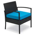thumbnail image 2 of JYED DECOR 3pc Wicker Outdoor Patio Bistro Conversation Furniture Set, Blue, 2 of 7