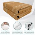 thumbnail image 4 of 3 Pieces King Quilt Set,Orange and White Striped Soft Bedding Sets with 1 Quilt & 2 Pillow Shams,Modern Minimalist Lines Summer Bedspread Lightweight Coverlet Comforter for All Season, 4 of 9