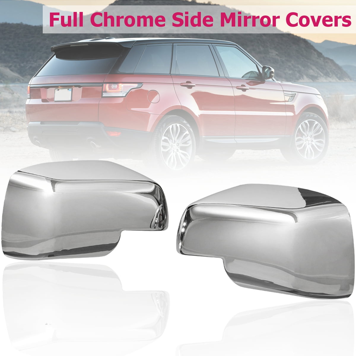 2x Chrome Wing Side Mirror Cover Cap 