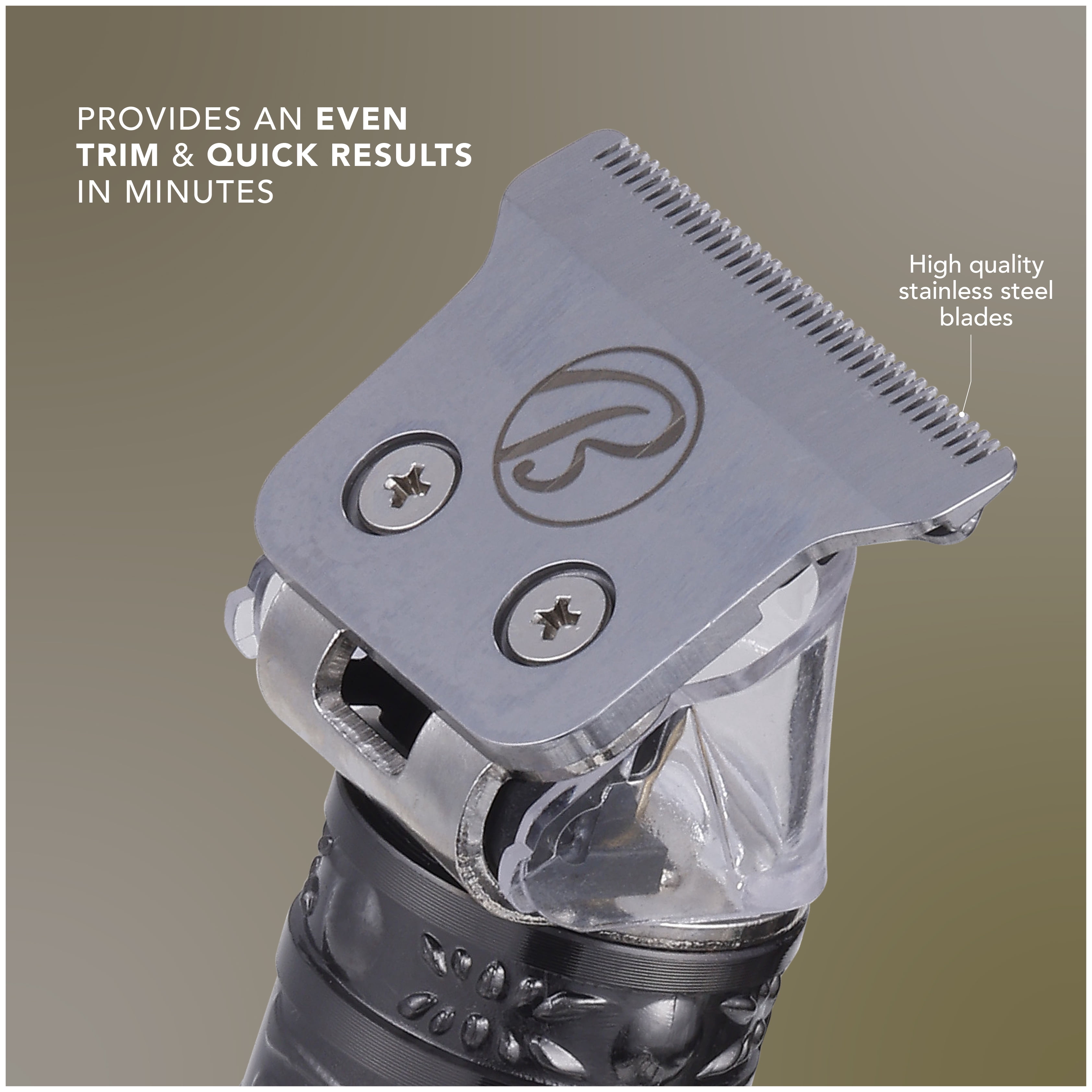 Bally's Stainless Steel T-Blade Cordless Rechargeable Men's Electric Hair Trimmer,