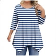 thumbnail image 2 of mfyjkho Tops Para Mujer, Blusas Informales De Cuello Redondo Liso Para Mujer, De Gran Tamaño, Con Mangas 3/4 Y Cuello Redondo Tops Para Mujer Xxl, 2 of 5