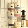 thumbnail image 4 of 5 Pcs Joli Sac De Rangement Suspendu, Impermable En Coton Yute Panier Pochette De Rangement, Sacs Organisateur Pour Chambre Salle De Bain Cuisine, 4 of 5