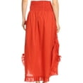 thumbnail image 2 of Sakkas Coco Long Cotton Ruffle Skirt with Pockets and Elastic Waistband - Rust - One Size Regular, 2 of 4