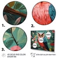 thumbnail image 3 of Designart "Blue and Pink Owls in Floral Forest I" Animals Framed Wall Art - Modern Farmhouse Blue Owl Entryway Framed Wall Art Print, 3 of 6