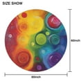 thumbnail image 6 of Colorful Tie Dye Circle Swirl Pattern Round Tablecloth 60"x60",Wrinkle Wipeable Table Cloth for Kitchen Dining Room Picnic Patio Party, 6 of 6