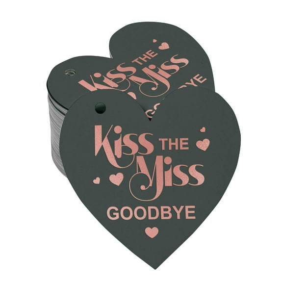 Inkdotpot Pack Of 100 Kiss The Miss Goodbye Bridal Shower Favor Paper Tags Craft Real Rose Gold Foil Hang Tags