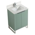 thumbnail image 2 of Fine Fixtures Opulence Collection 24 in. W x 18 in. D x 33 in. H Bathroom Vanity in Mint Green with White Carrara Sintered Stone Sink - Chrome hardware, 2 of 8