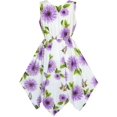 thumbnail image 4 of Girls Dress Purple Flower Hanky Hem With Necklace 7 Years, 4 of 8