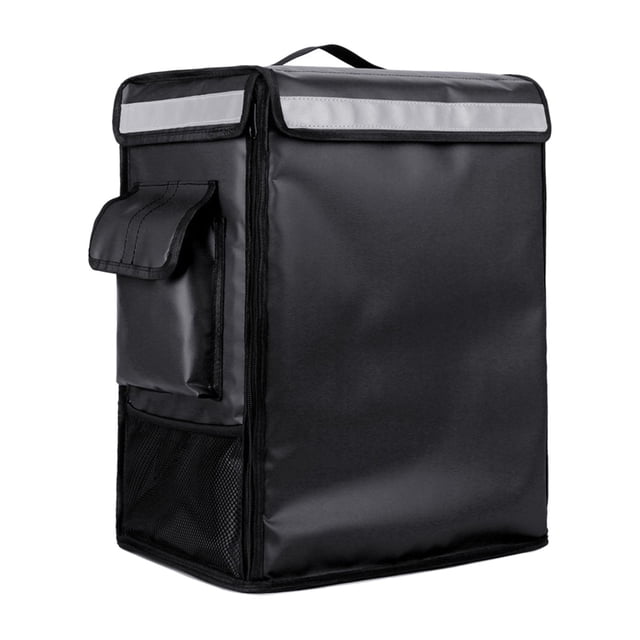 Mochila aislante para entrega de alimentos, bolsa térmica para comida fría y caliente, bolsillos de malla, bolsas para entrega de Pizza, calentador de negro