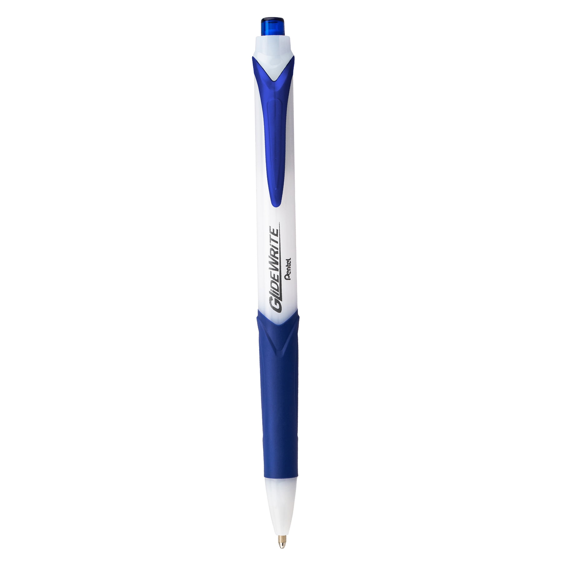 Pentel GlideWrite Ballpoint Pen with TechniFlo Ink, (1.0mm) Medium Line, Blue, 1 Dozen