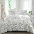 thumbnail image 2 of Green Leaf Flower Bedding 3 Piece Duvet Cover Set California King, Vintage Farmhouse Bohemian Spring Soft Microfiber Comforter Cover with Zipper Closure & Pillowcases, FadeResistant Quilt Cover, 2 of 9