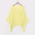 thumbnail image 3 of yunLCZ Women Shirts Women's Cotton And Linen Spring And Summer Loose Pocket Short Sleeved T Shirt, 3 of 6