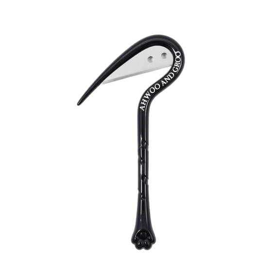 Hidden Blade Stainless Steel Pet Dematting Comb for Dogs and Cats, Detangling Tool for Matted Fur, Ergonomic Hook for Long Hair(4.33*2.16in,Black)