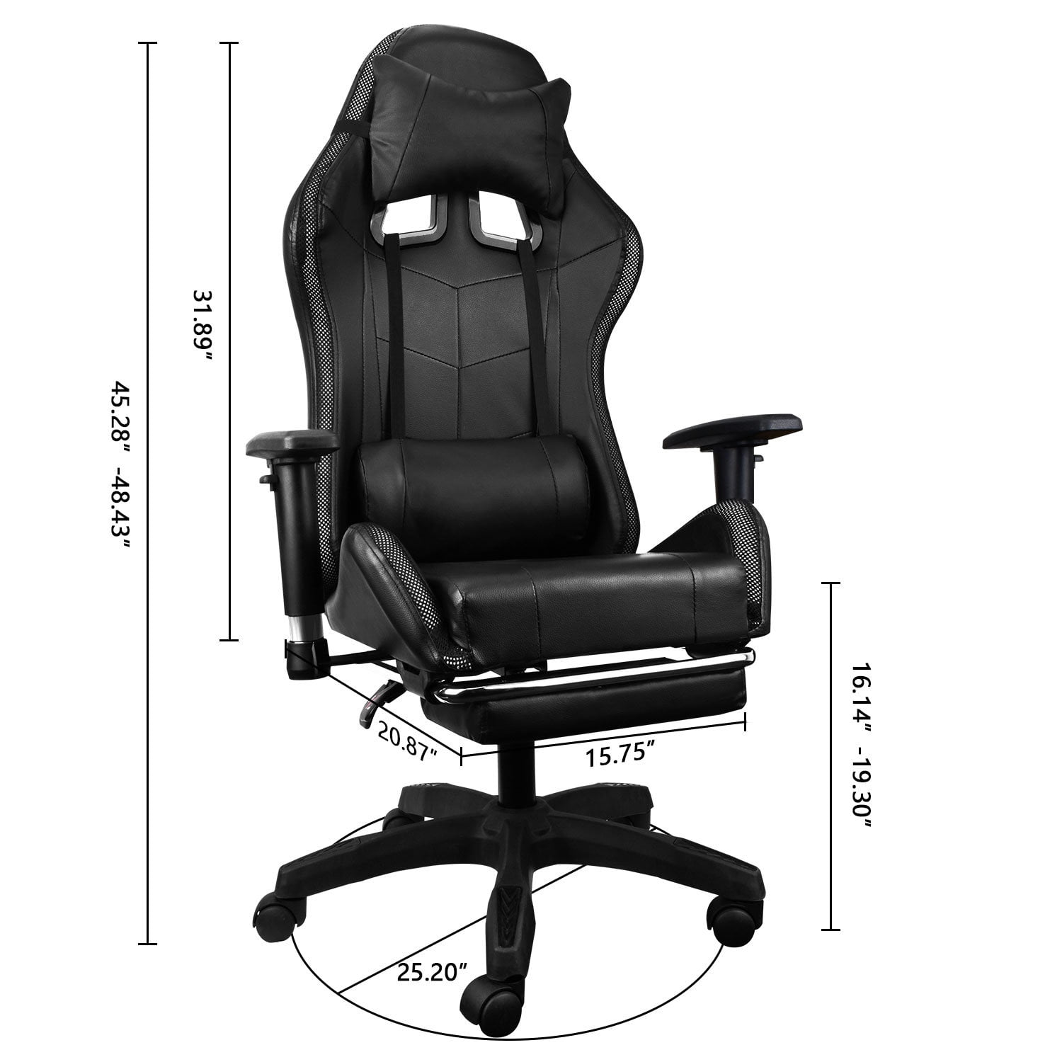gaming chair with rgb led lights ergonomic racing style backrest and seat  height adjustable 3d armrests swivel game chairs with headrest massage